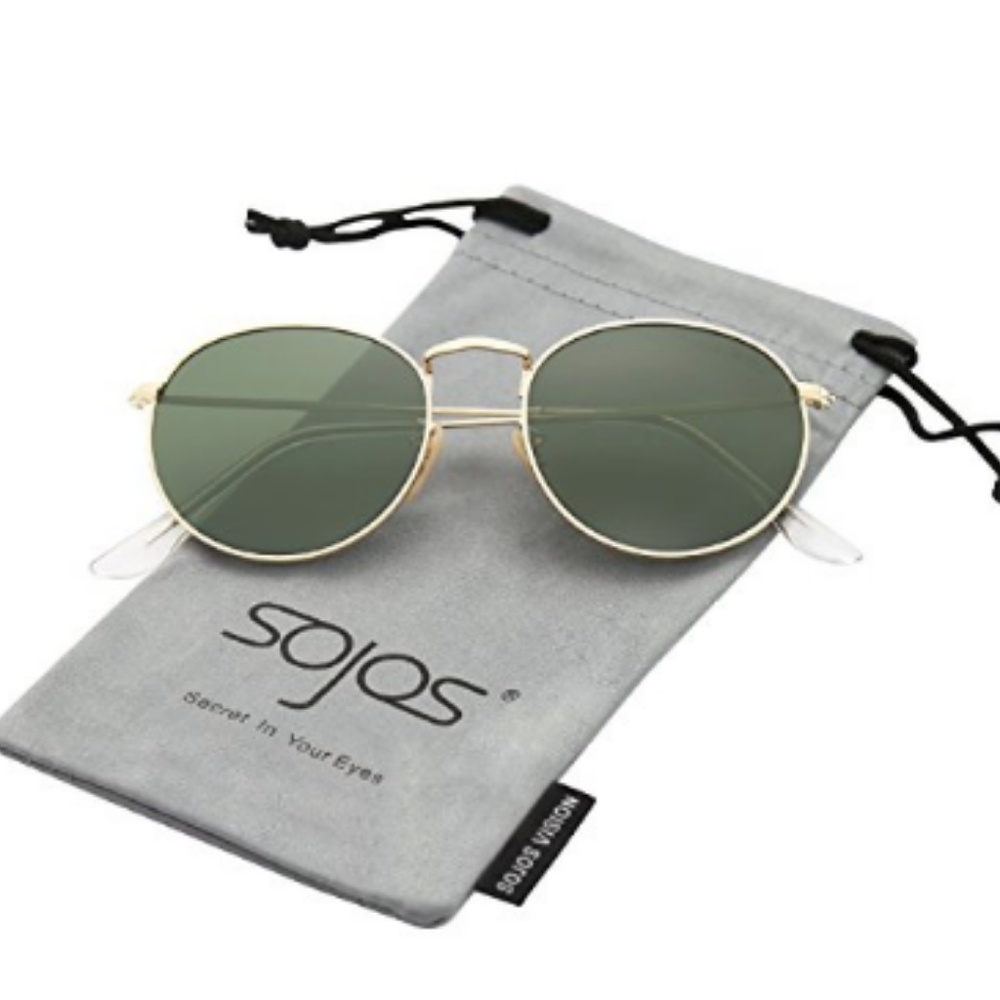 Round black/gold sunglasses